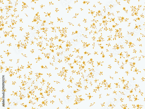 seamless floral pattern with wildfloewrs and leaves for fabric and wallpaper