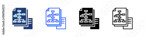 Information Architecture Multiple Style Icon Set Collection Pack Web Banner Vector 