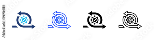 Agile Development Multiple Style Icon Set Collection Pack Web Banner Vector 