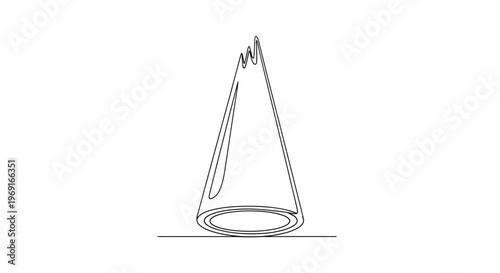 Elegant continuous line art capturing the serene beauty of a minimalist abstract mountain peak