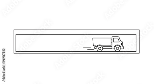 Streamlined moving freight vehicle icon for swift logistics and cargo transit solutions