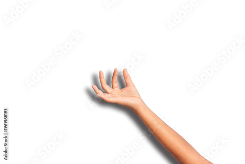 Hand isolated on white background.