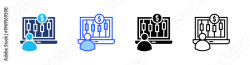 Trading Multiple Style Icon Set Collection Pack Web Banner Vector 