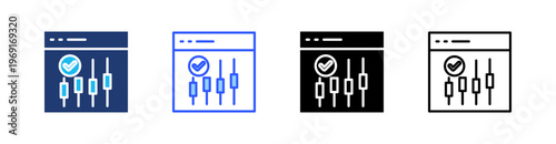 Candlestick Analysis Multiple Style Icon Set Collection Pack Web Banner Vector 