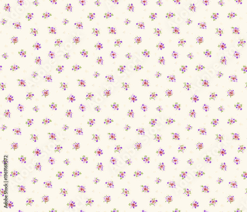 Watercolor Floral Seamless Pattern with Delicate Blossoms


