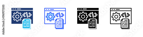 Metadata Multiple Style Icon Set Collection Pack Web Banner Vector 