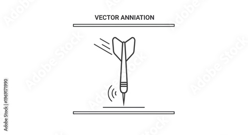 Precisely aimed dart striking its intended mark with dynamic force and focused trajectory