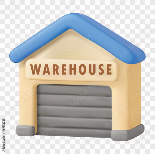 
Logistics and Warehouse Vector Icon Set | 3D icon set | a warehouse building
