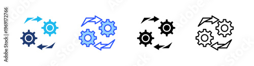 Integration Multiple Style Icon Set Collection Pack Web Banner Vector 