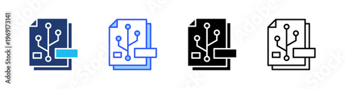 Git Multiple Style Icon Set Collection Pack Web Banner Vector 