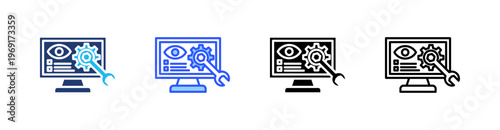 Monitoring Tools Multiple Style Icon Set Collection Pack Web Banner Vector 