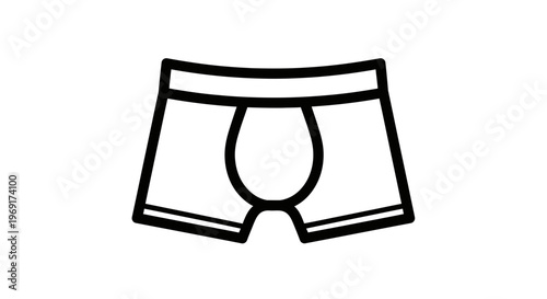 Minimalist vector illustration of men's undergarment, a clean graphic icon for apparel concepts