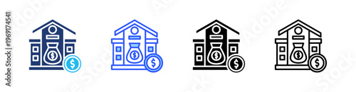 Fiscal Stimulus Multiple Style Icon Set Collection Pack Web Banner Vector 