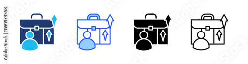 Job Growth Multiple Style Icon Set Collection Pack Web Banner Vector 