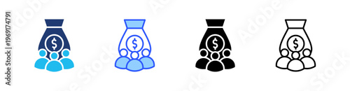 Capitalism Multiple Style Icon Set Collection Pack Web Banner Vector 