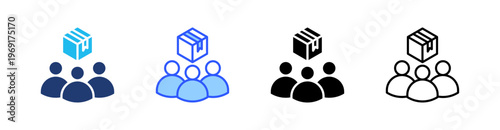 Consumers Multiple Style Icon Set Collection Pack Web Banner Vector 