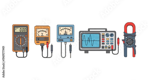 Multimeters and electrical testing equipment tools.