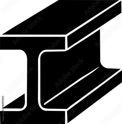 Steel I Beam Silhouette Icon