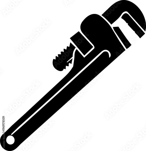 Pipe Wrench Silhouette Icon