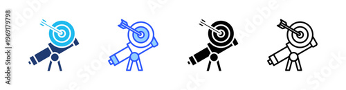 Forecast Accuracy Multiple Style Icon Set Collection Pack Web Banner Vector 