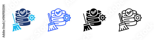 Data Normalization Multiple Style Icon Set Collection Pack Web Banner Vector 