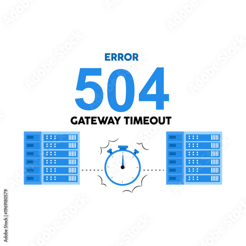  504 Gateway Timeout Error Concept Illustration