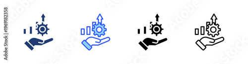 Support Level Multiple Style Icon Set Collection Pack Web Banner Vector 