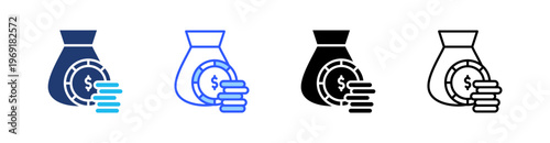 Accumulation Multiple Style Icon Set Collection Pack Web Banner Vector 