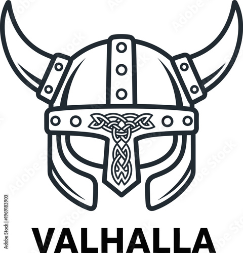 Viking Helmet with Norse Knot Design Symbolizing Strength and Heritage, Invoking Legends of Valhalla