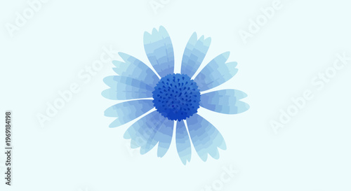 Softly blended blue flower illustration with delicate, ethereal petals, capturing a serene and gentle essence perfect for tranquil designs and subtle decorative accents
