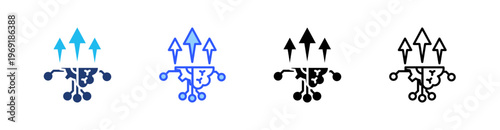 Technological Advancement Multiple Style Icon Set Collection Pack Web Banner Vector 