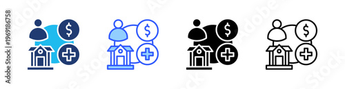 Welfare Multiple Style Icon Set Collection Pack Web Banner Vector 