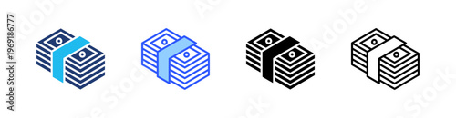 Money Multiple Style Icon Set Collection Pack Web Banner Vector 