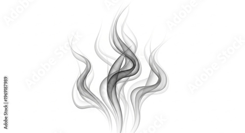 Abstract Smoke Illustration - Delicate Wisps and Ethereal Movement on White.