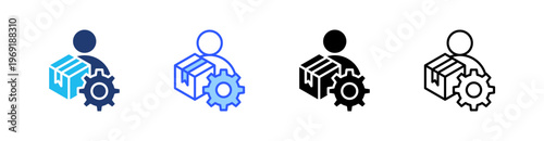 Vendor Management Multiple Style Icon Set Collection Pack Web Banner Vector 
