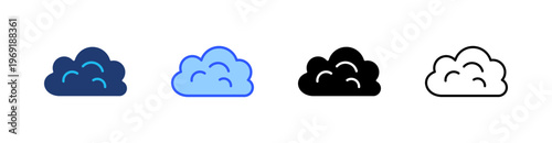 Cloud Multiple Style Icon Set Collection Pack Web Banner Vector 
