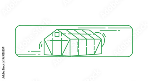 Clean linear depiction of an agricultural growing structure for horticulture practices