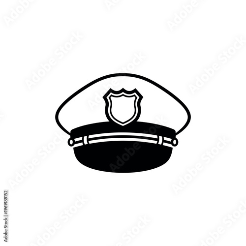 Police Officer Cap with Shield Emblem.