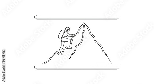 A solo climber on a treacherous peak symbolizing perseverance and challenging adventures