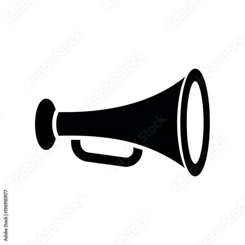 Megaphone icon black and white illustration.
