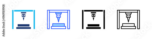 Additive Manufacturing Multiple Style Icon Set Collection Pack Web Banner Vector 