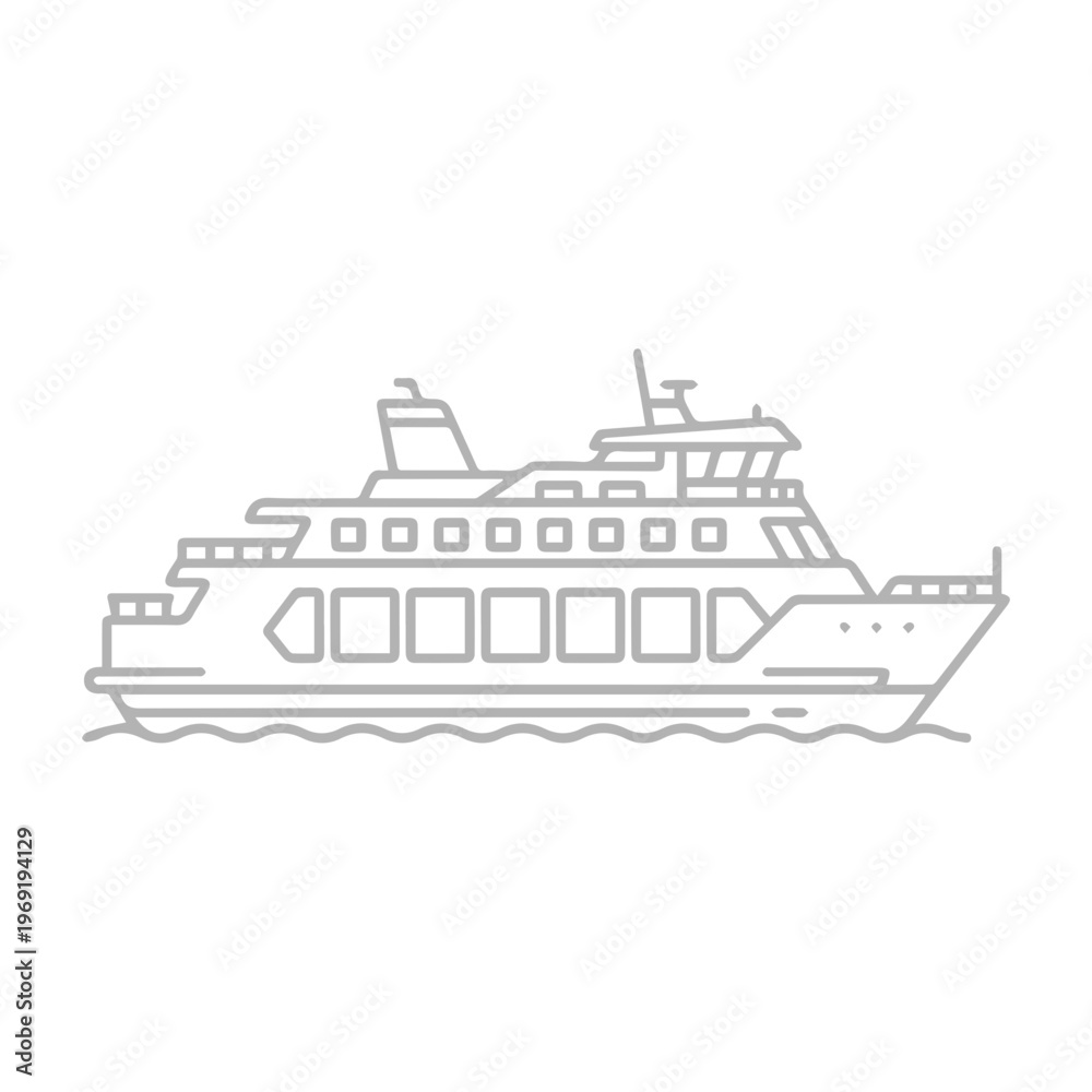 Fototapeta premium Ferry boat outline icon