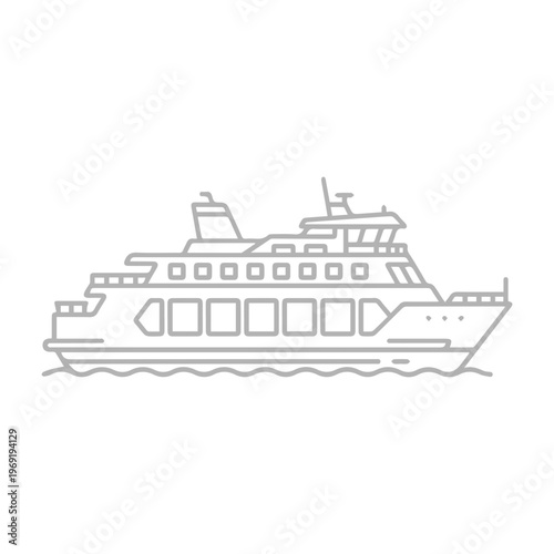 Ferry boat outline icon