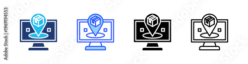 Tracking Multiple Style Icon Set Collection Pack Web Banner Vector 