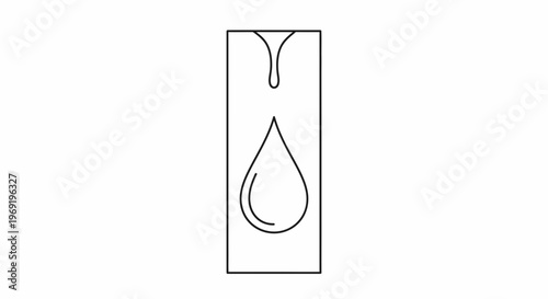 Elegant graphic representation of a fluid droplet emerging and separating within a defined