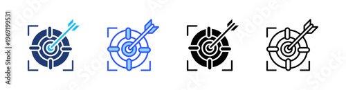 Objectivity Multiple Style Icon Set Collection Pack Web Banner Vector 