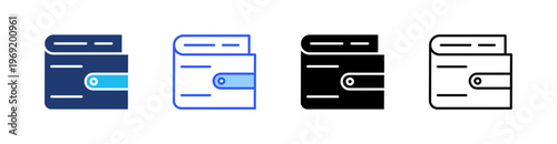 Wallet Multiple Style Icon Set Collection Pack Web Banner Vector 