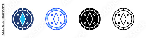 Token Multiple Style Icon Set Collection Pack Web Banner Vector 