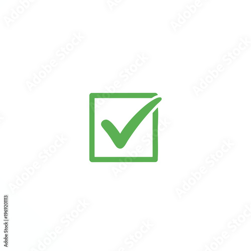 Free Download A green checkmark inside a green square outline on a white background - GFXLoad