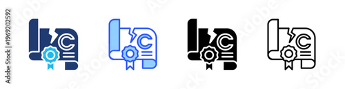 Copyright Infringement Multiple Style Icon Set Collection Pack Web Banner Vector 